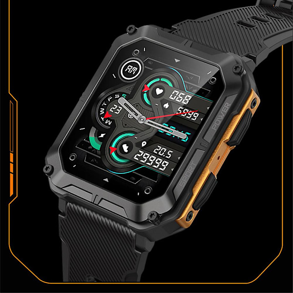 O förstörbar Smartwatch, Robust Taktisk Smartwatch med Pulsmätning Orange