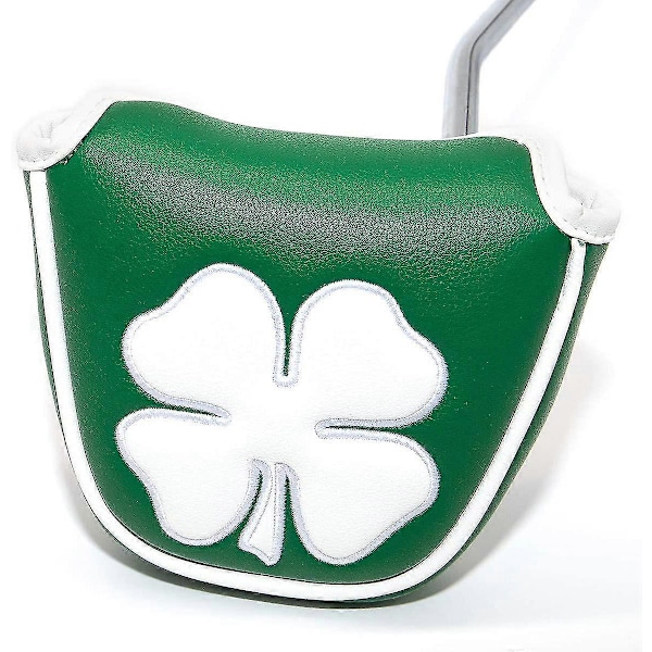 Golf Green Vit Shamrock Golf Headcover Huvudskydd Magnetisk Mallet Putter Klubbskydd