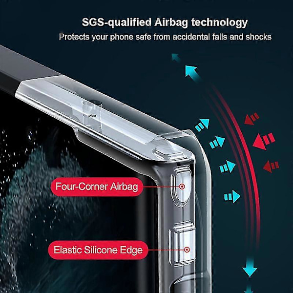 Läpinäkyvä musta suojakotelo yhteensopiva Samsung Galaxy S23 Ultran kanssa