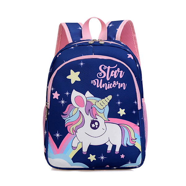 Ny tecknad Unicorn skolväska Student söt ryggsäck Navy blue