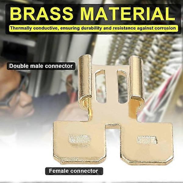 [通拓商品] Dubbla Spadkontakter Set Snabbkoppla Elektriska Dubbelriktade Terminaladapter Kit Mässingsterminal
