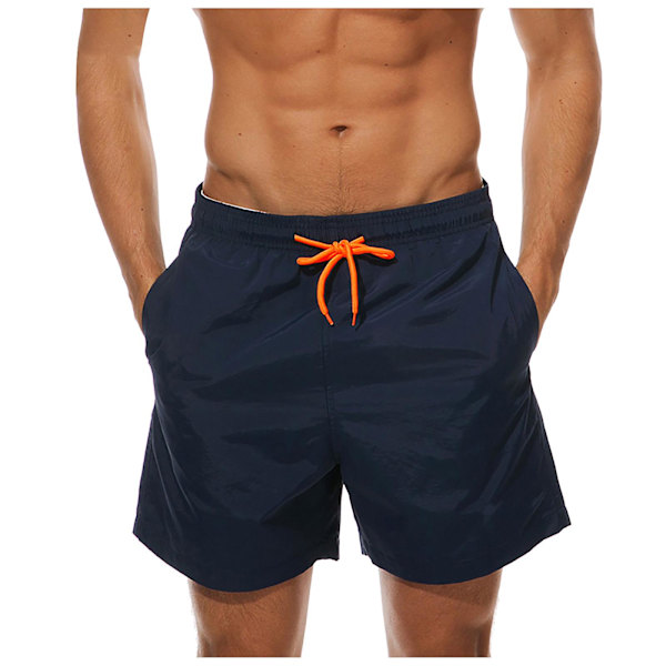 Snabbtorka badshorts för män i enfärgade lösa badshorts M