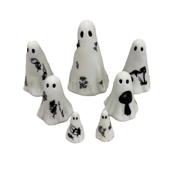 7 kpl Söpö Aave Koriste Mini Hartsi Aave Koti Halloween Hartsi Sisustus Karai Koristelu Tarvikkeet