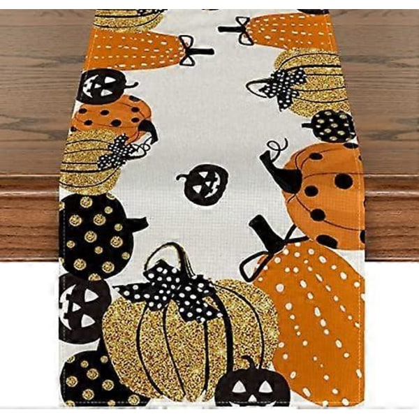 Halloween Kurpitsalyhty Pöytäliina, Juhla-ajan Keittiön Ruokapöydän Koriste Sisä- ja Ulkotiloihin Kotijuhliin