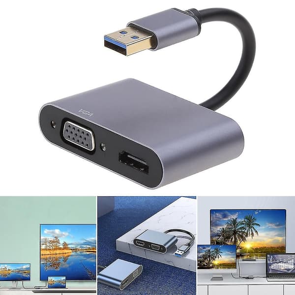 USB til HDMI-adapter USB 3.0 til HDMI VGA 1080p Videografikkabel