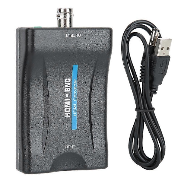 Svart HDMI til BNC Videokonverter Kompatibel med PAL/NTSC Systemer for DVD-opptaker