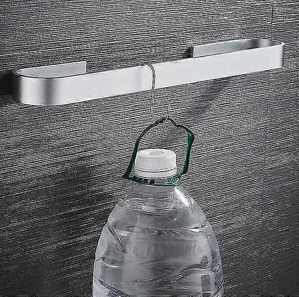 Itseliimautuvat pyyhekoukut 40cm, pyyheteline, alumiini, mattapinta, hopea