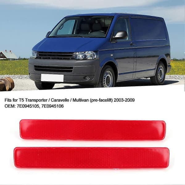 Par bakre støtfangerreflektor Passer for T5 Transporter / Caravelle / Multivan 2003-2009 7E0945105