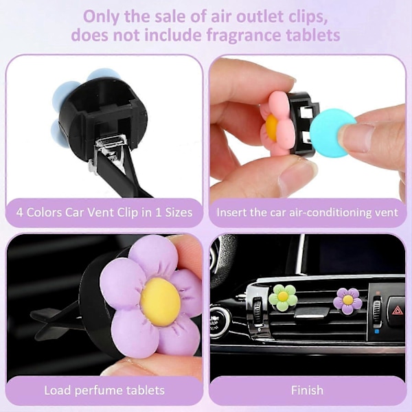 (Pinkki+Sininen+Violetti+Vihreä) 8 kpl Daisy Auton Ilmanraikastin Autotarvikkeet Auton Koriste Tarvikkeet Naisille Auton Sisustus