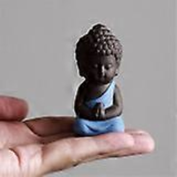 Keramisk Buddha Lotus Planter - Meditativ Blå Figurin