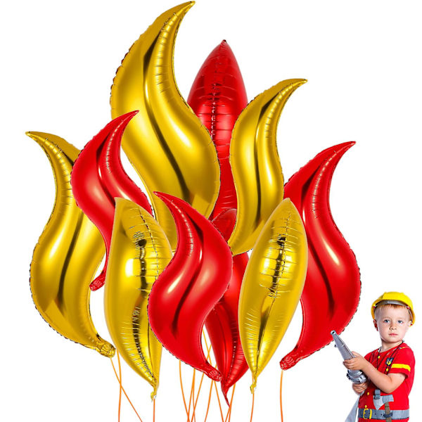 36/24 tums brandballonger 3d kartong Flame Halloween lägereld Barn Brandman Tema Födelsedagsfest Lägereld Jaktdekorationer 2pcs