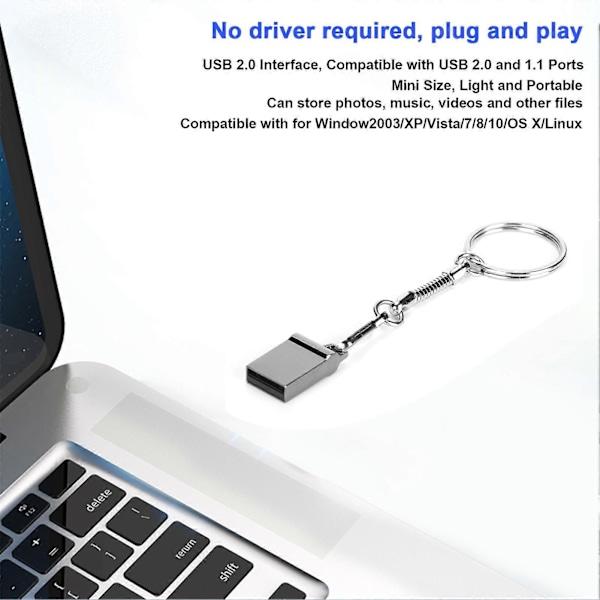 USB-minnen Portabla USB 2.0 Minne Höghastighets Roterande Masslagringsenhet för Datalagring 128GB