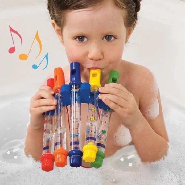 5 st barn färgglada vatten flöjt bad tuning leksaker musikalisk leksak