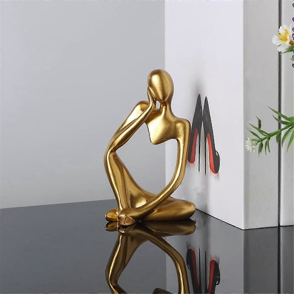 Statue Gull Dekor Abstrakt Kunst Skulptur, Gylne Resin Samleobjekter Figurer