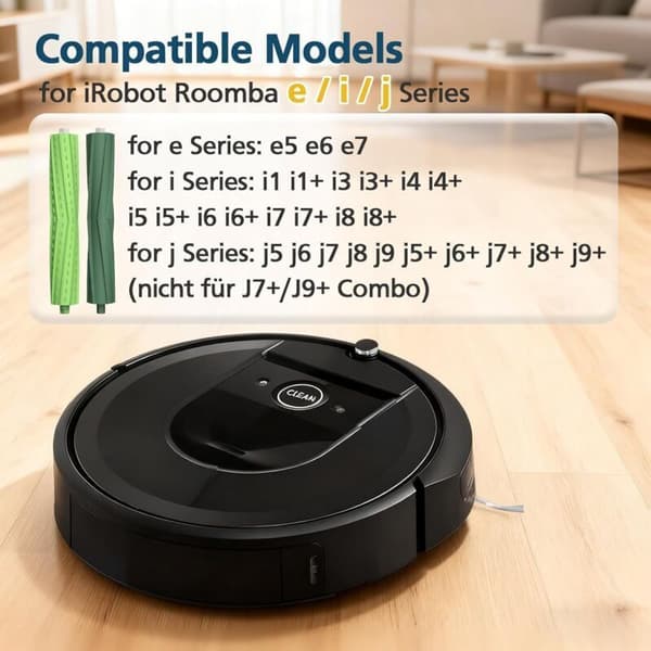 Sæt med 4 børsteruller til iRobot Roomba støvsugere i7 i7+ j7 j7+/Plus i3 i3+ i4 i4+ i6 i6+ i8 i8+ E5 E6 E7