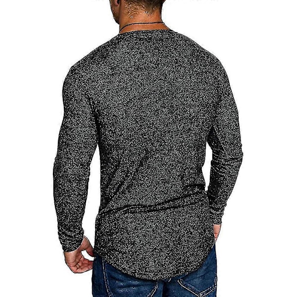 Miesten pitkähihainen T-paita Slim Fit V-kaula-aukkoinen lihaksia korostava