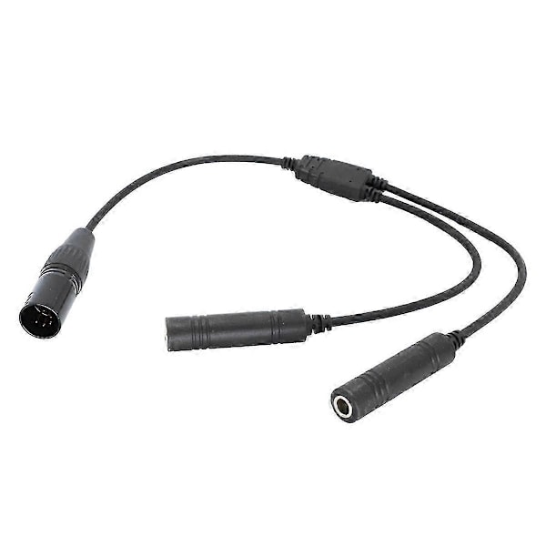GA Kaksoisliittimet Airbus 5 Pin XLR -adapteriin Musta Ilmailukuulokekaapeli Yleiskäyttöinen, yhteensopiva Aviation Com:n kanssa