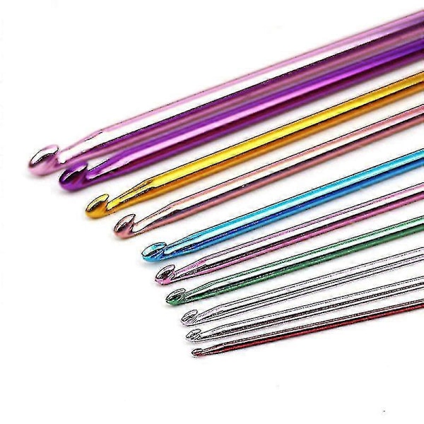 11 st Virknålar Set Blandade Färger Tunisisk Afghan Aluminium