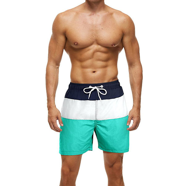 Sömnad för män Sport Gym Shorts Sommar Casual White Lake Blue L