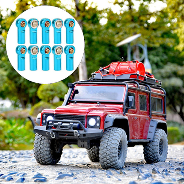 10 st RC Bil Dragstång Metall Kulled Tillbehör för AXIAL SCX10 1/10 blå