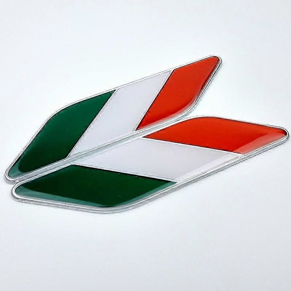 Italien Flag Klistermærke 1 par National Flag Metal Klistermærker Bil Klistermærker Mærkater Metal Italien Flag (rød hvid grøn) (2 stk)