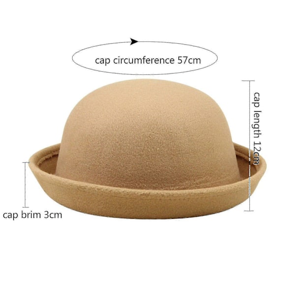 Elegant Vuxen Enfärgad Hatt Upprullad Brätte Panama Bowler Hatt Bucket Hatt Herr Dam-jie