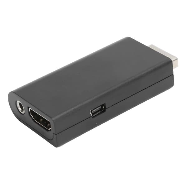 for PS2 til HD Multimedia Interface Adapter Konverter med 3.5mm Audio Interface Connector Sort