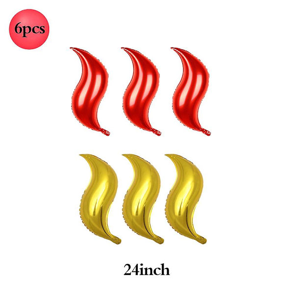 36/24 tums brandballonger 3d kartong Flame Halloween lägereld Barn Brandman Tema Födelsedagsfest Lägereld Jaktdekorationer 6pcs