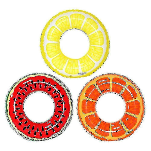 3 stk. Frukt Basseng Flytemadrasser Vannmelon Appelsin Sitron Baderinger Morsomme Leker For Voksne