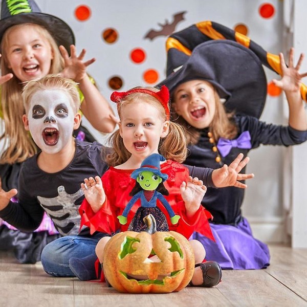 Halloween dekoration Häxdocka Halloween Baby Doll Baby Girl Presenter Söt plyschleksak Hudvänlig Häxa Baby Girl Presenter till soffan Black