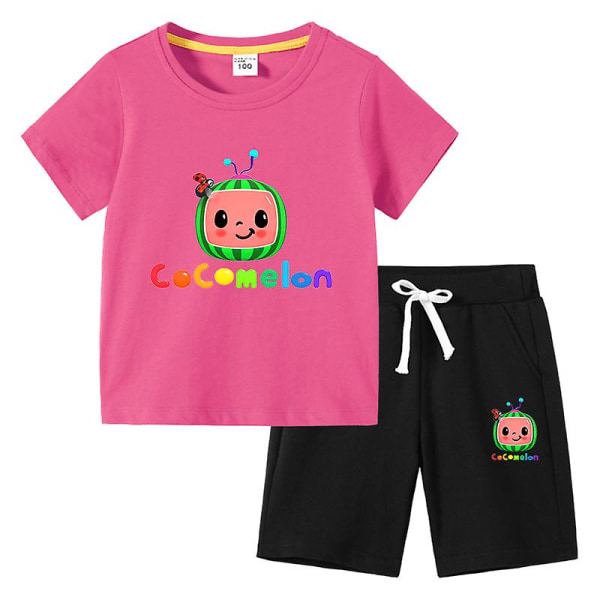 Cocomelon barn T-shirt kortärmad set pink 90cm