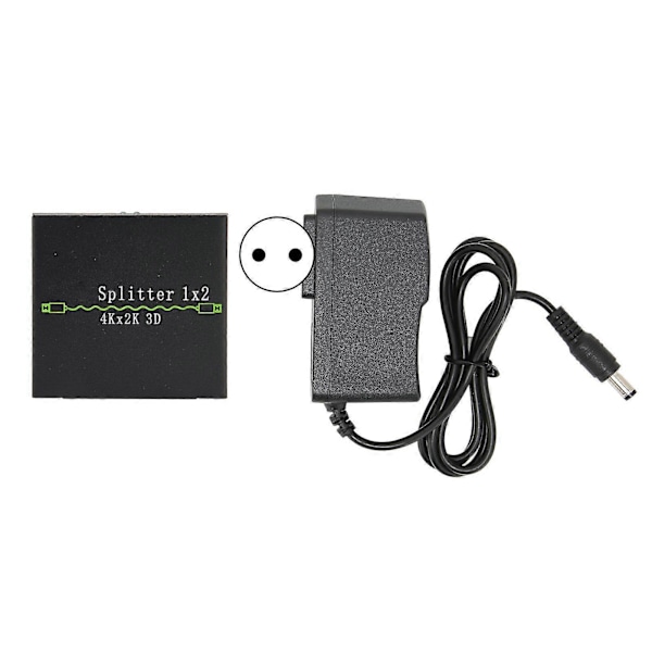 HD Multimedia Interface Splitter 1 in 2 Out 4K 30Hz Aluminiumlegering Skärmsplitter 100240VEU Plug