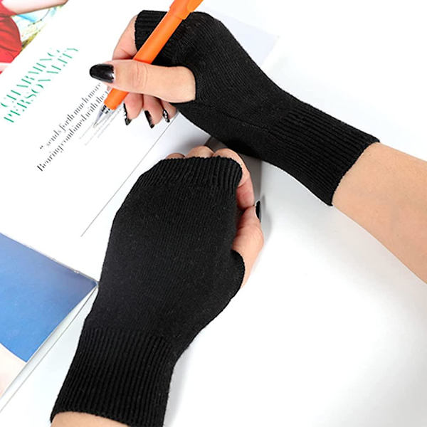 Cashmere fingerlösa handskar. Handledsvärmare Tumhål Varm Halv Fingerlös Vinter