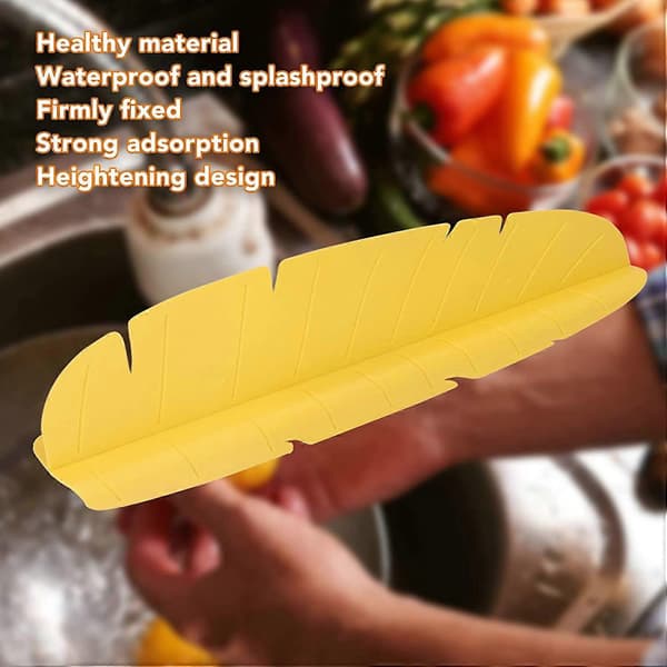 Stänkskydd för diskho, Vattenstänkskydd för diskho Elastiskt Återanvändbart Bananblad Vattenstänkskydd för diskho, 49*6*11
