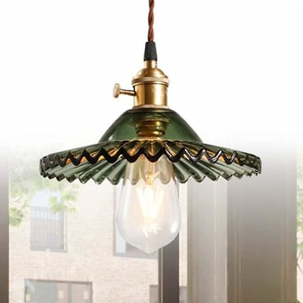 E27 Industriel Retro Loftlampe Retro Glas Loftlampe Lampskærm Velegnet til E27 Pære Industriel Loftlampe Loftlampe (Grøn)