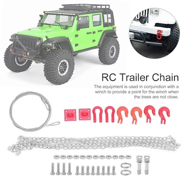 RC Bil Universal Räddningsspänne Släpvagnskedja Släpvagnsrep RC Modell Biltillbehör