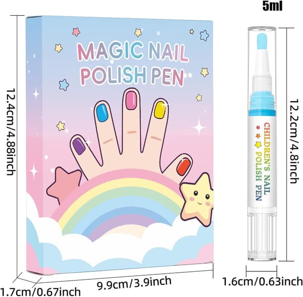 Unisex Vattenbaserad Snabbtorkande Avdragbar Nagellackspenna Set 6