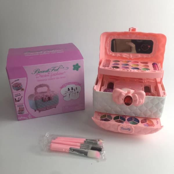 Barnleksaker Tvättbar Ögonskugga Läppstift Nagellack Lekhus DIY Set Leksaksset Barn