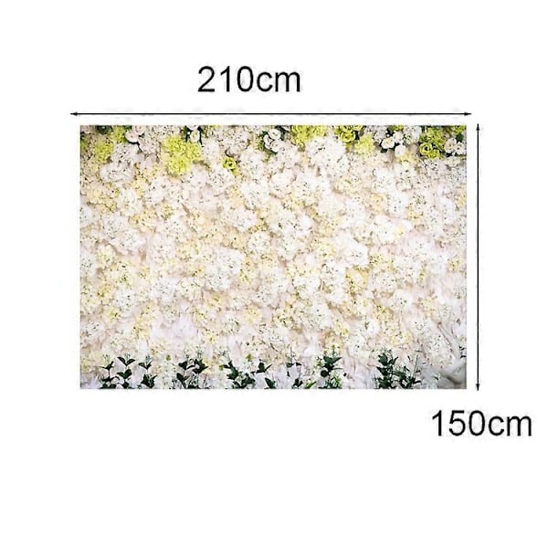 2.1 X 1.5m Festlig Fotografi Baggrund 3D Bryllupsblomst Vægophæng Klæde