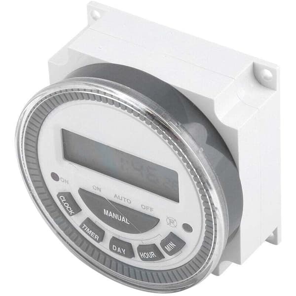 16A Veckotimer Programmerbar Veckoklocka Programmeringsreläbrytare med Dammskydd för Hushållsapparater Lampor Displaypanel (220V)