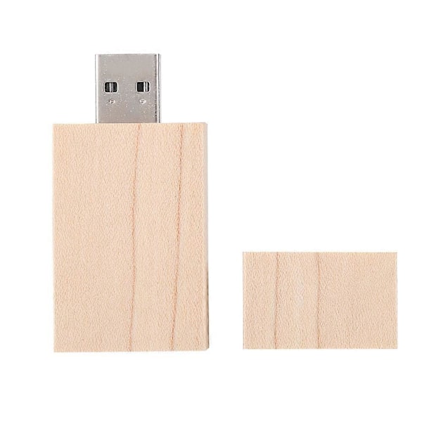 USB 2.0 Custom Primitive Simplicity Ahorn Træ USB Firkantet Boks U Disk Flash Pen Drive (32G)