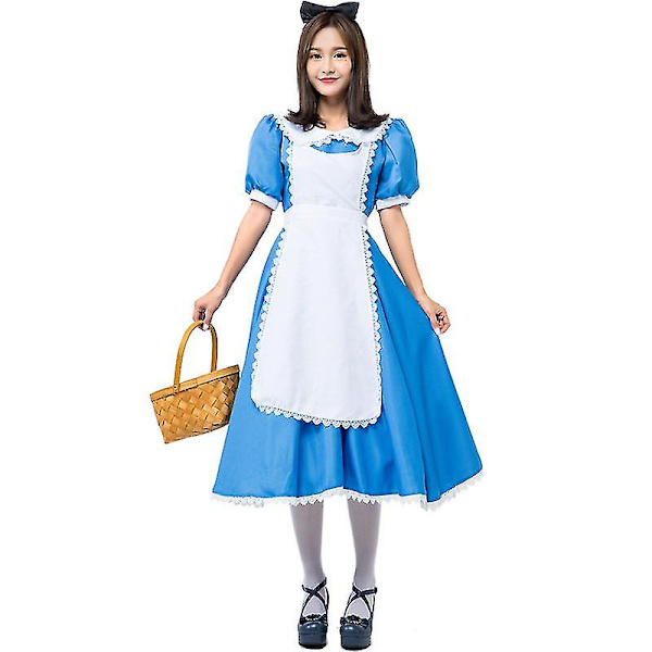 Snabb leverans Alice Cosplay Anime Maid Costume exporterad till Japan Underkod Blue Maid Costume Halloween kostym S