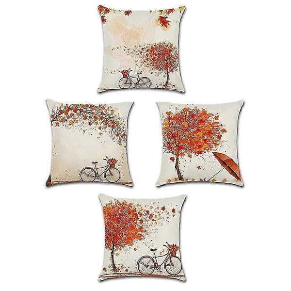Höst Kuddfodral 45*45cm för Höstdekoration Set om 4 Höstskörd