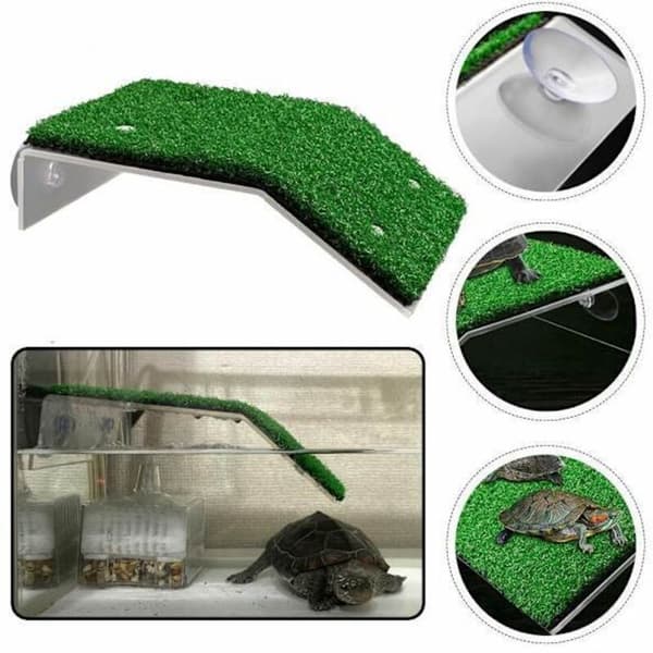 Akvarietilbehør med skildpaddeformet solplatform L