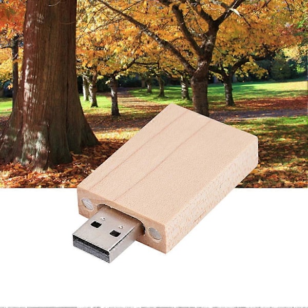 USB 2.0 Anpassad Primitiv Enkelhet Lönnträ USB Fyrkantig Låda U Disk Flash Pen Drive (8G)