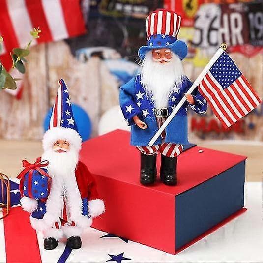 Uncle Sam Folkkonst Docka, 4 Juli Samlarobjekt Dekorationer