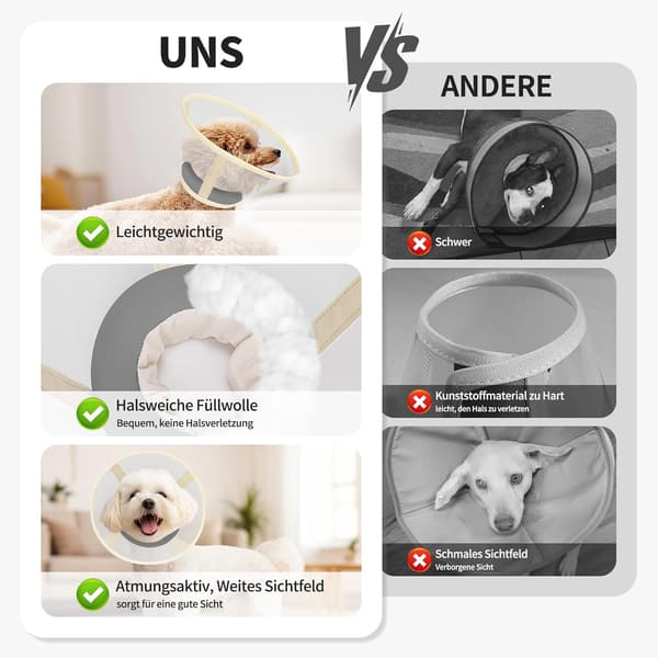 Superbløde halskraver til hunde efter operation justerbar mesh-genopretningskrave til hunde for at forhindre klumper