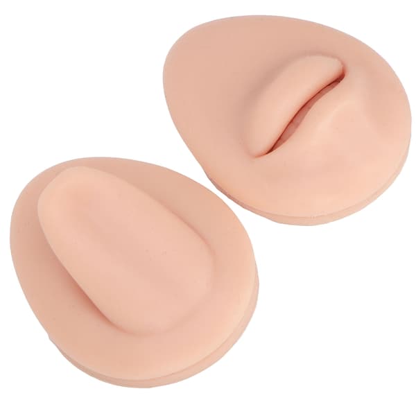 Simulerad silikonmun tungmodell Simulerad mänsklig mun läpp tunga piercing display modell set ljus hudfärg