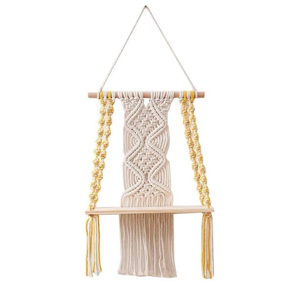 Makrame Vegghylle Boho for Soverom - Vevd Tau