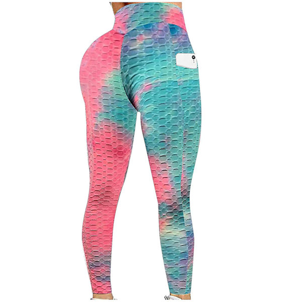 Tflycq Mode Dam Lång Flerfärgad Tight High Waist Elasticity Sports Yoga Byxor Red M